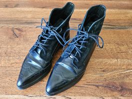Elegante Lederschuhe/Stiefeletten MAX schwarz, Grösse 37