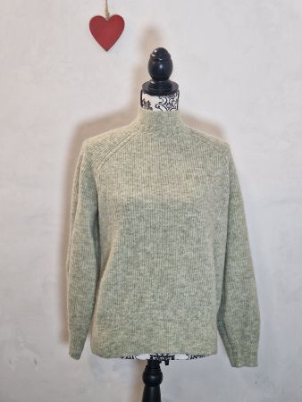 Alpaca-Wolle Pullover Muster hellgrün pauline XS wie neu