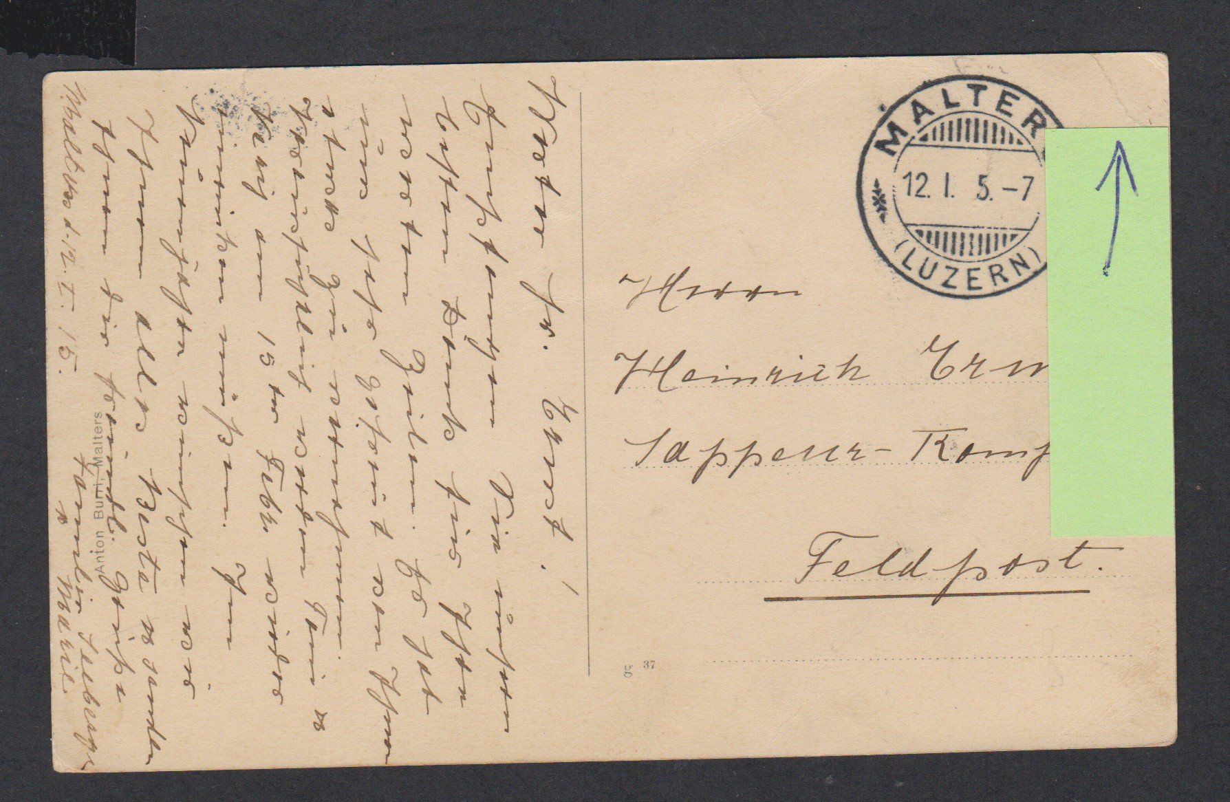 Ansichtskarten: Malters   LU   :   alte Ansichtskarte um 1910er-Jahre – Gebraucht aus Vitznau von Ropaku 1