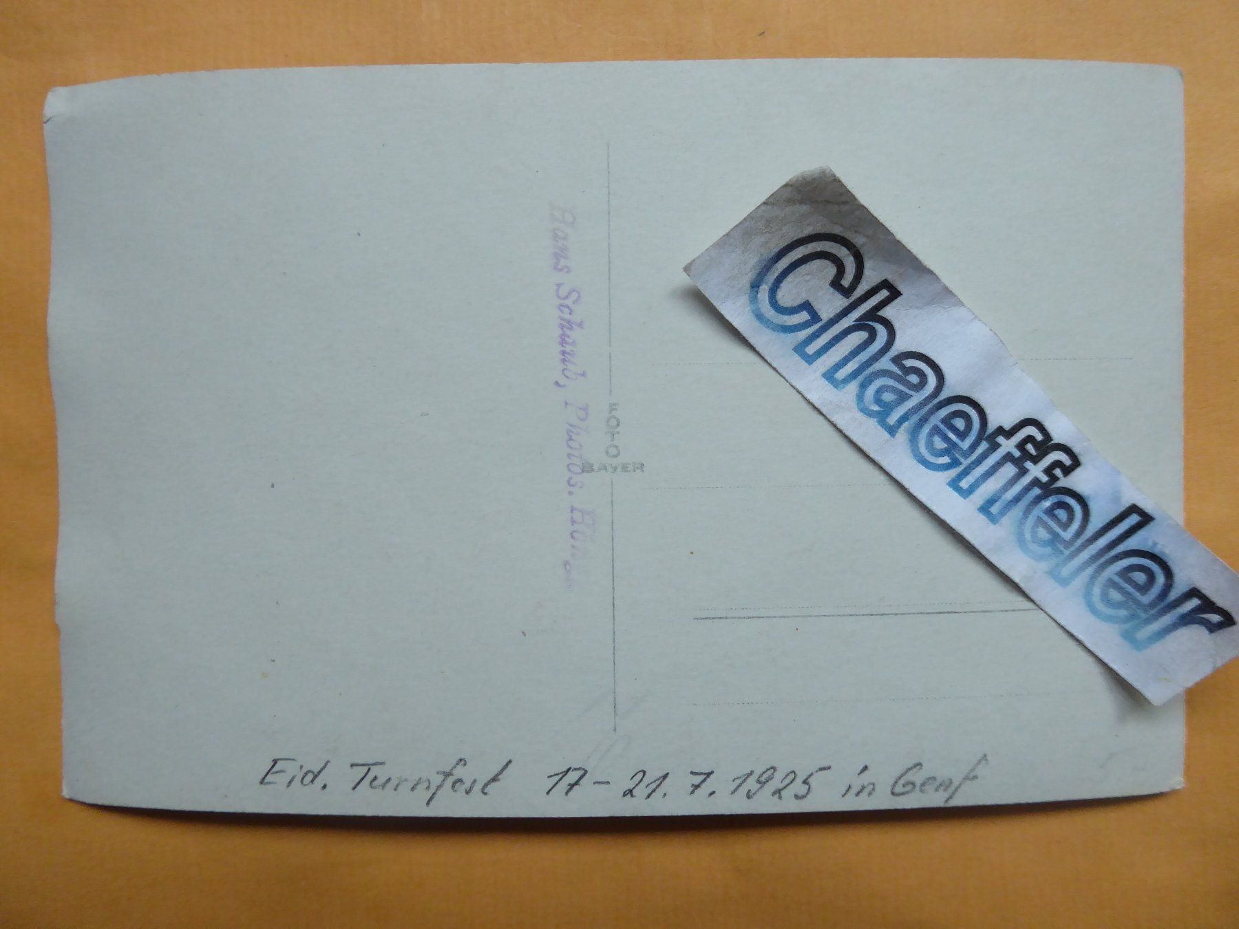 Ansichtskarten: Eidg. Turnfest in Genf. 1925 – Gebraucht aus Zürich von Chaeffeler 1