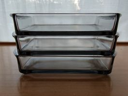 Dänische mid century Aperoschalen Rauchglas