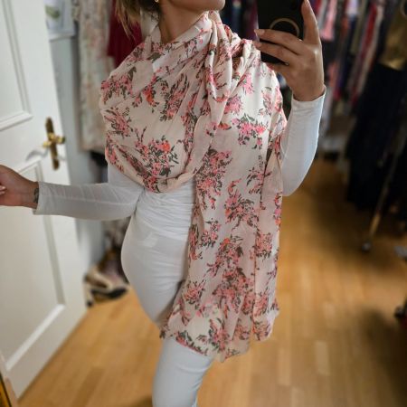 🌸 Leichter Sommer Schal mit Blumenmuster, Top Zustand🌸