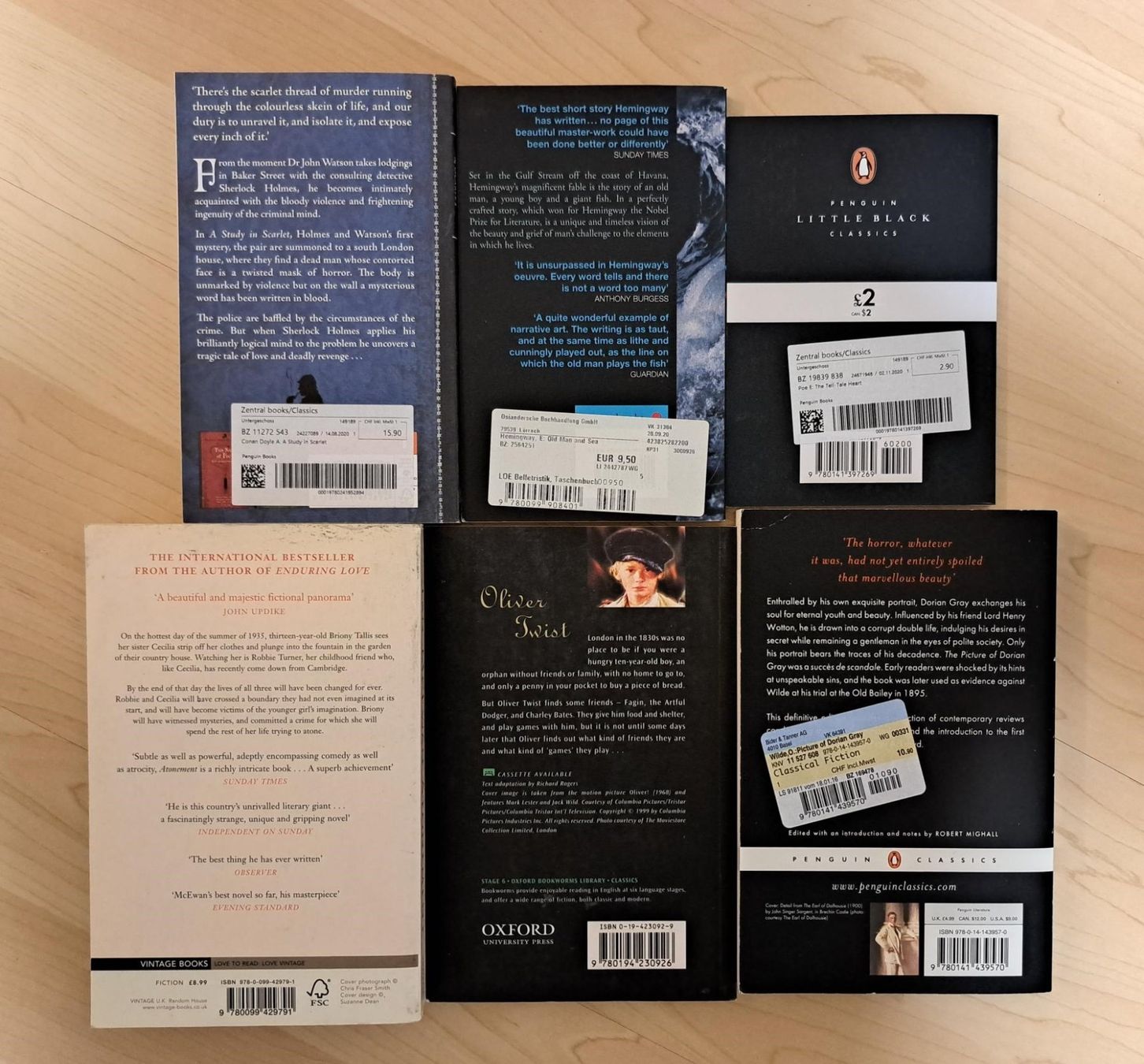 Bücher: Hemingway, E. A. Poe, O. Wilde, O.Twist, I. McEwan - Bücher – Gebraucht aus Basel von Patiscat 1