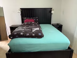 IKEA Bett 160 x 200 mit hohem Kopfteil inkl. Lampen