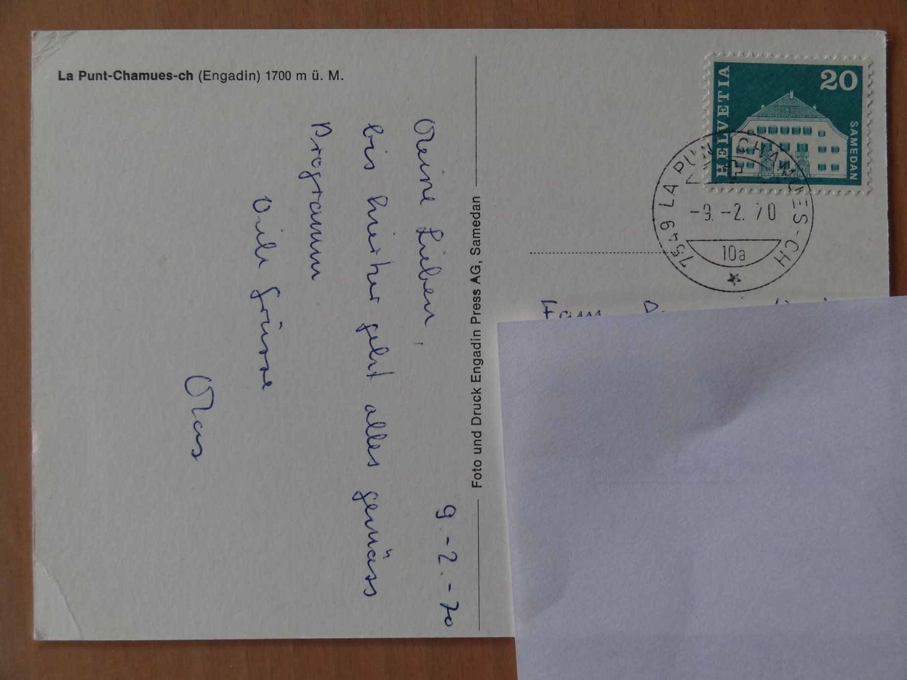 Cartoline postali: La Punt-Chamues - GR - Skilift - 1970 – Usato da St Léonard venduto da Riglin 1