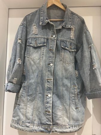 Coole Jeansjacke im Used-Look, Oversize Style, Top!