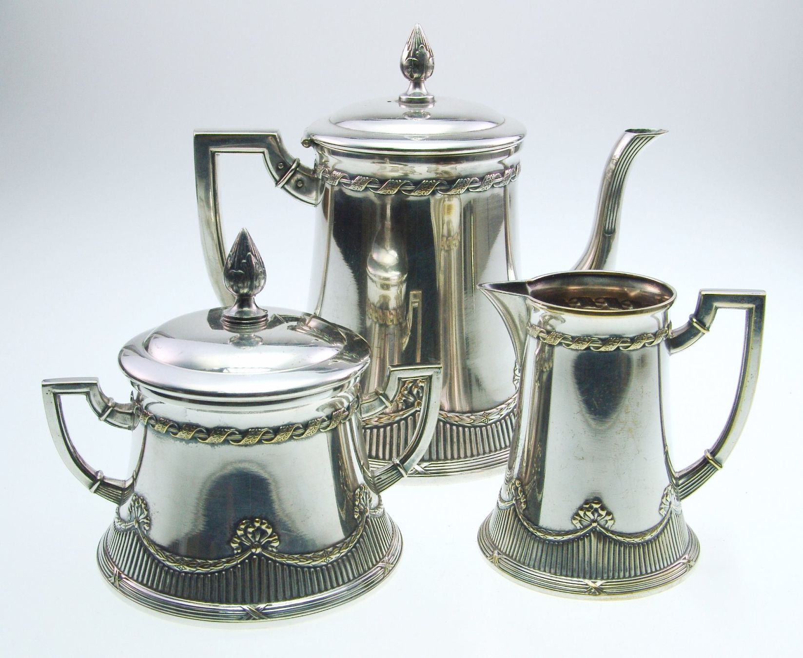WMF Set di piatti: WMF Kaffee - Servier Set versibert jugendstil Straussenpunze – Usato da Langenthal venduto da TolleGeschenke2026