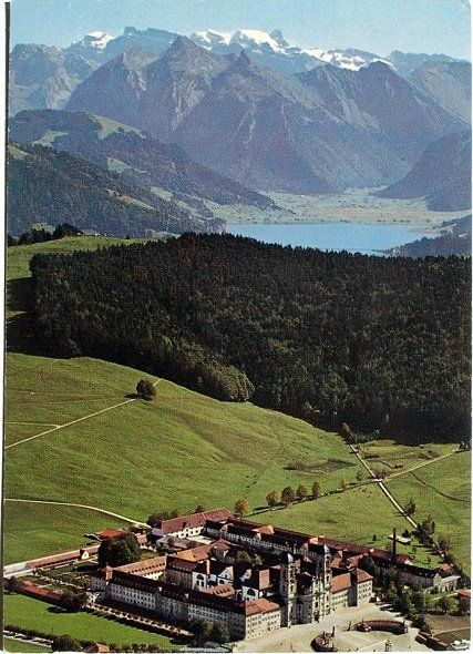 Cartoline postali: EINSIEDELN Kloster - Flugaufnahme – Nuovo (secondo la descrizione) da Jona venduto da philajona
