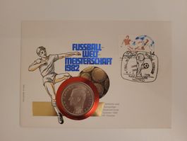 Spanien 1982 Fussball WM Münzbrief 100 Pesetas
