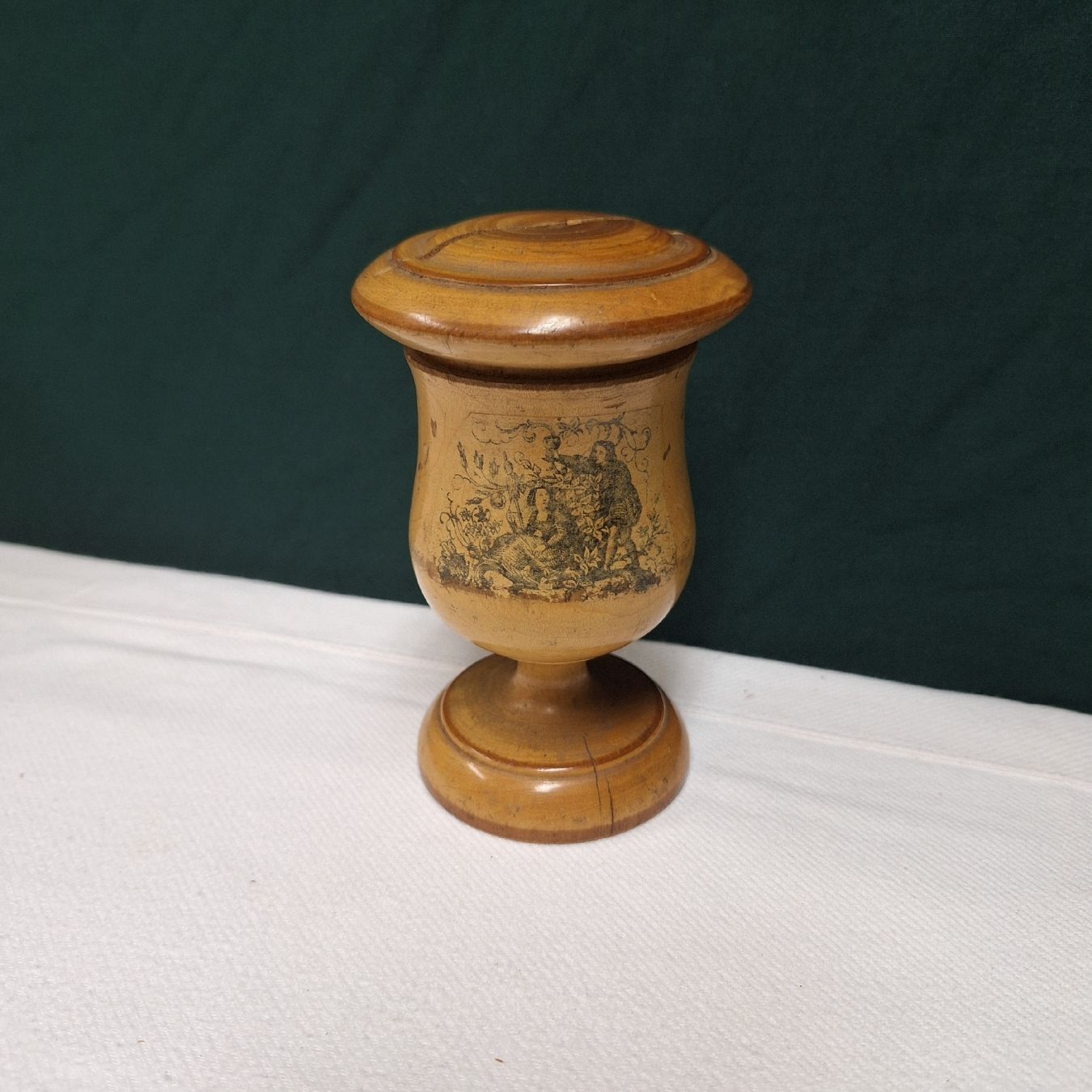 Spardosen: Antike Spardose Holz mit Bild, Spruch – Gebraucht aus Winterthur von Goldpipau
