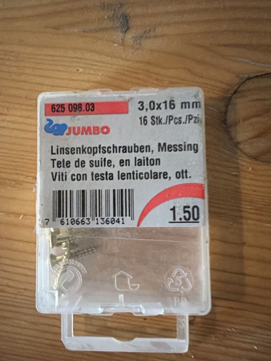 Eisenwaren: Linsenkopfschrauben Messing 3x16mm 16Stk – Gebraucht aus Hendschiken von mst_1979 1