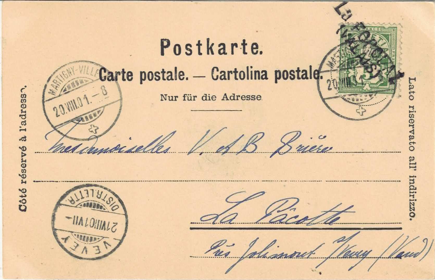 Cartoline postali: Col de la Forclaz – Usato da Ettingen venduto da Kartenplanet 1