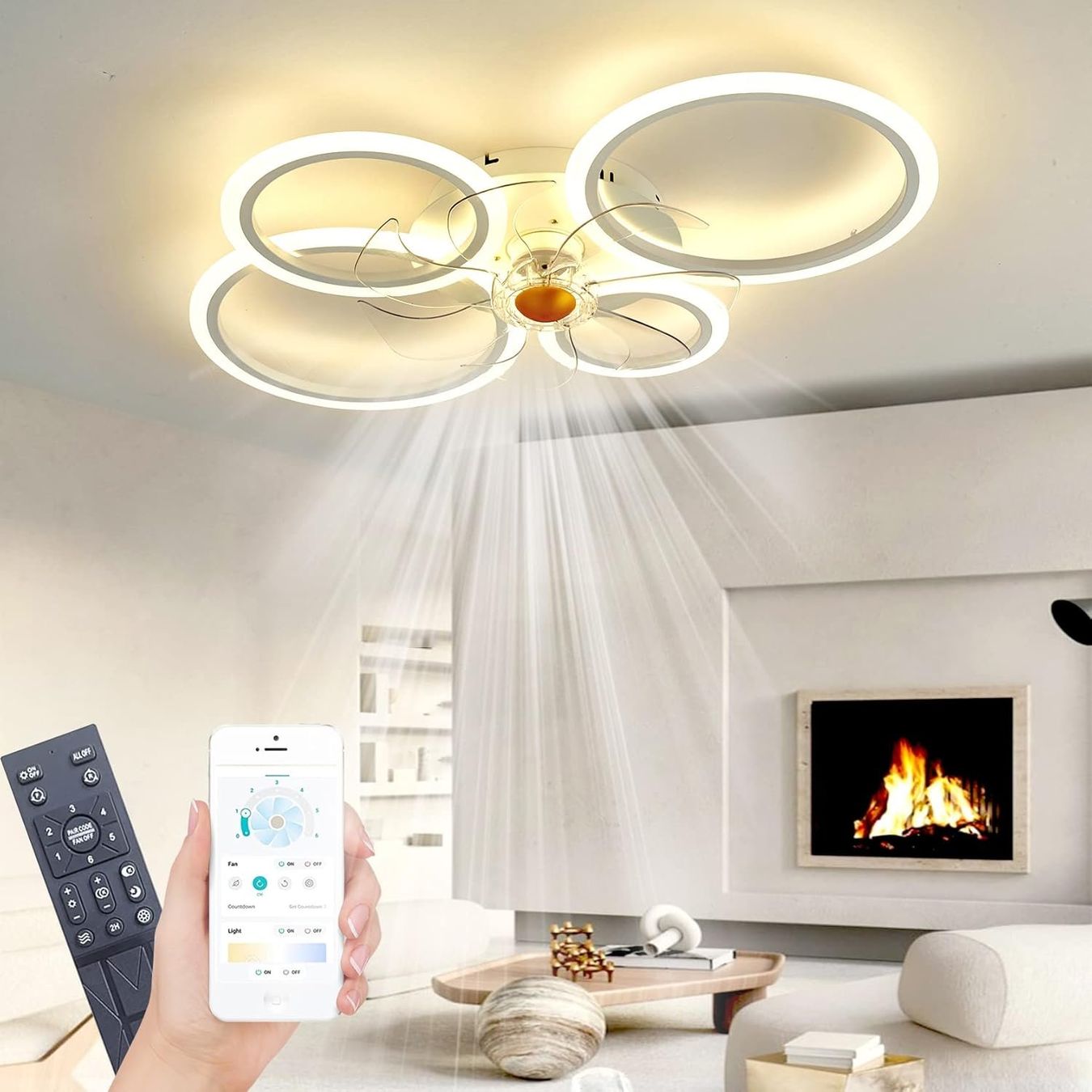 Lustres & lampes de plafonds: Deckenventilator mit Lampe LED dimmbar App & FB – Neuf avec emballage d'origine à Zürich par ausverkauf50