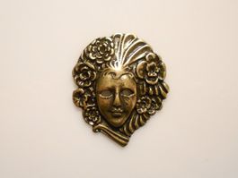 1 Stk. Maske, Messing Schmuckanhänger/-Teil.Twint:Ja.