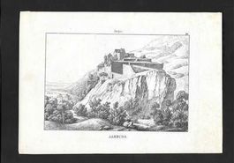 Aarburg (AG) Federlithografie um 1840