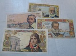Lot ++ 4 alte Banknoten aus Frankreich ab 1959