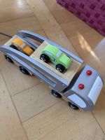 Janod Wooden Car Transporter Truck with 3 Cars - Great!