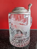 ALWE Glas Bierkrug  Hirsch / Jagdmotiv   die 1970er Jahre