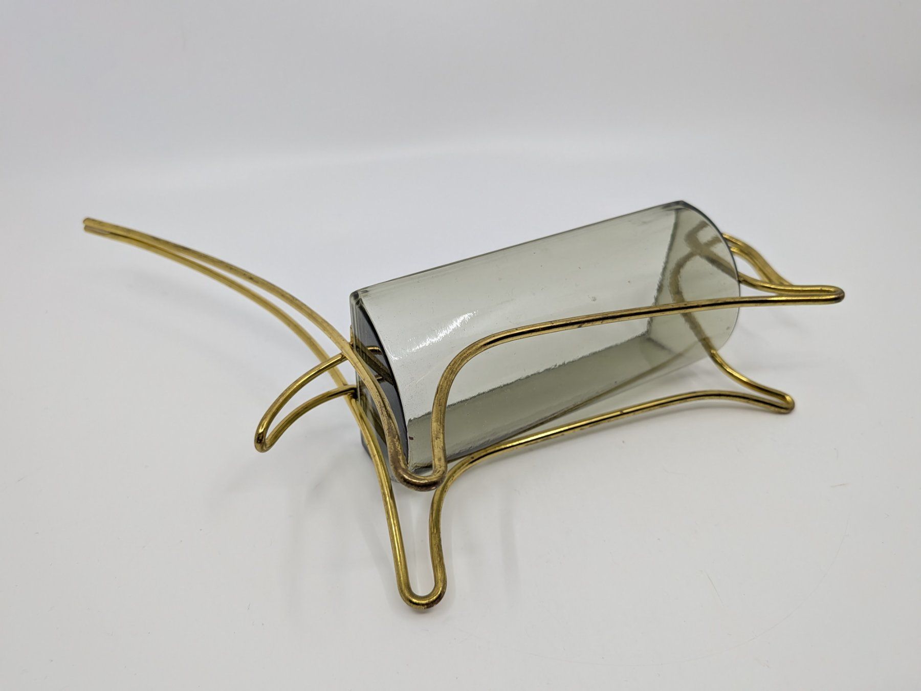Ciotole: Mid Century Schale Glas in Metallgestell – Usato da Emmen venduto da magelan 2