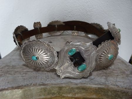 Concho Gurt / Arizona Navajo Zuni Hopi / echt Silber