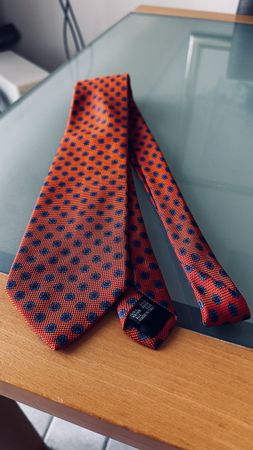 Krawatte Pal Zileri orange-blau Punkte guter Zustand