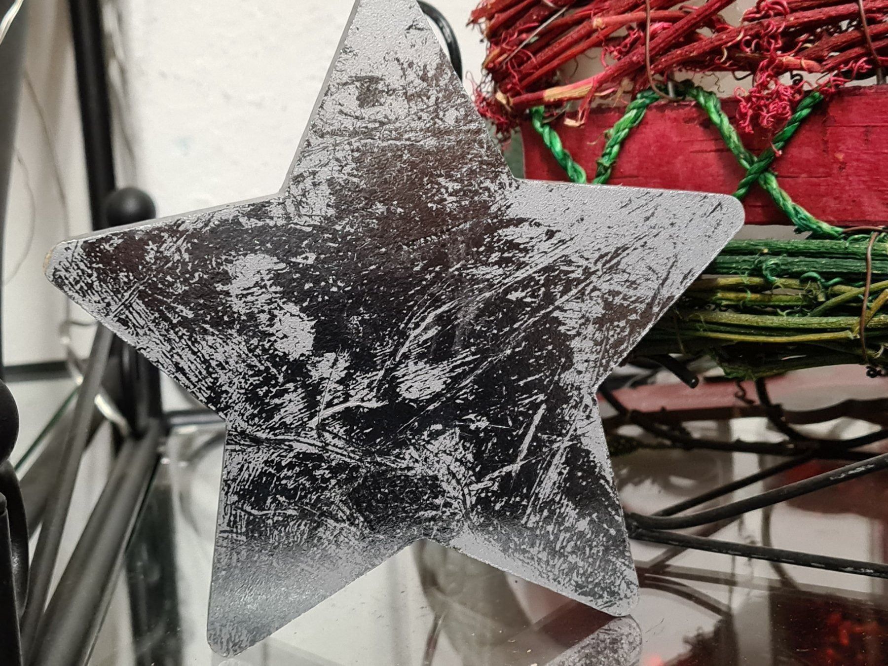 Tutte le decorazioni: Silbriger Holz Deko Weihnachtsstern 16cm – Nuovo e nell'imballaggio originale da Amriswil venduto da kleindeko 1