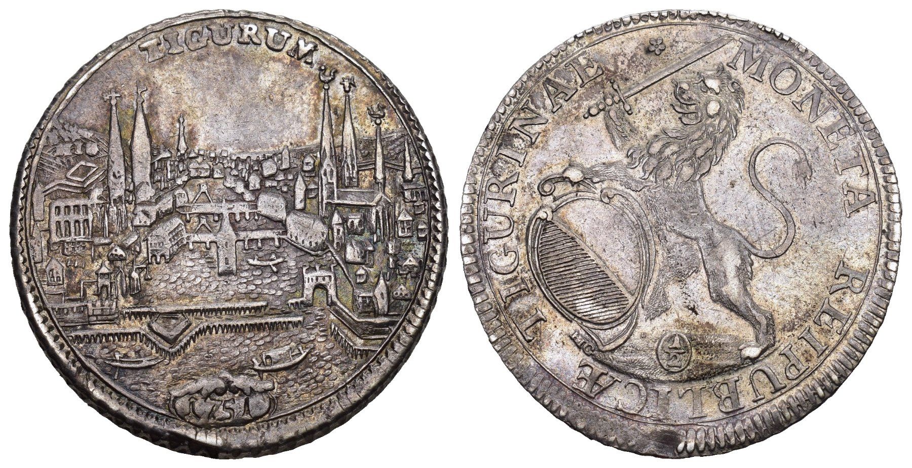 Alle Münzen: Zürich 1751 – Gebraucht aus Bern von numismatictops