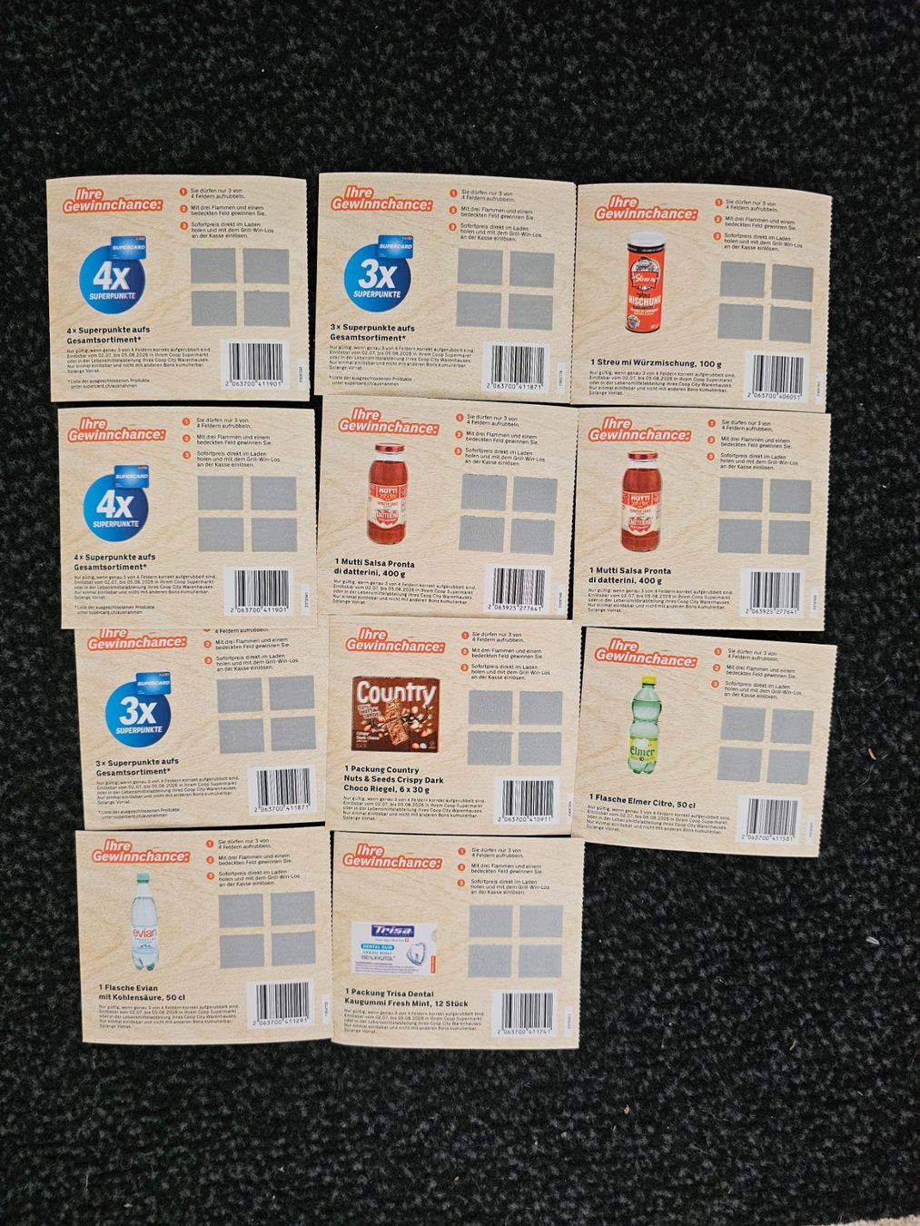 Buoni: COOP GRILL - WIN RUBBELLOSE 20 STÜCK – Nuovo (secondo la descrizione) da Ermatingen venduto da Monaco1215