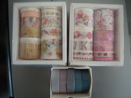 NEU! 25 Rollen Washi / Masking Tape (Rosa/Gelb, Blau/Grau)
