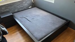 IKEA MALM Bett 140x200 schwarz inkl. Lattenrost & Kopfteil