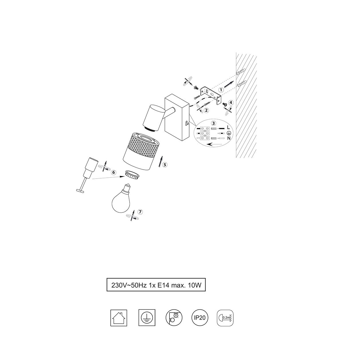 Lampade: Wandstrahler, 1 Spot, 14 cm Höhe – Nuovo (secondo la descrizione) da Kreuzlingen venduto da Smart-Light 7
