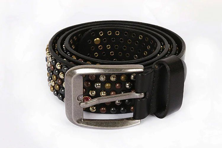 Cinture: Schwarzer Ledergürtel mit Strass und Nieten – Nuovo e nell'imballaggio originale da Lausanne venduto da FASHION-WORLD-SHOP 5