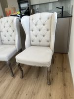 Esszimmerstühle Stoff weiss Louis XVI Stil 6 Stk.