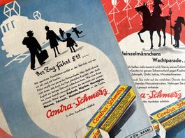 Contra Schmerz - 3 alte Werbungen/Publicités 1943/44
