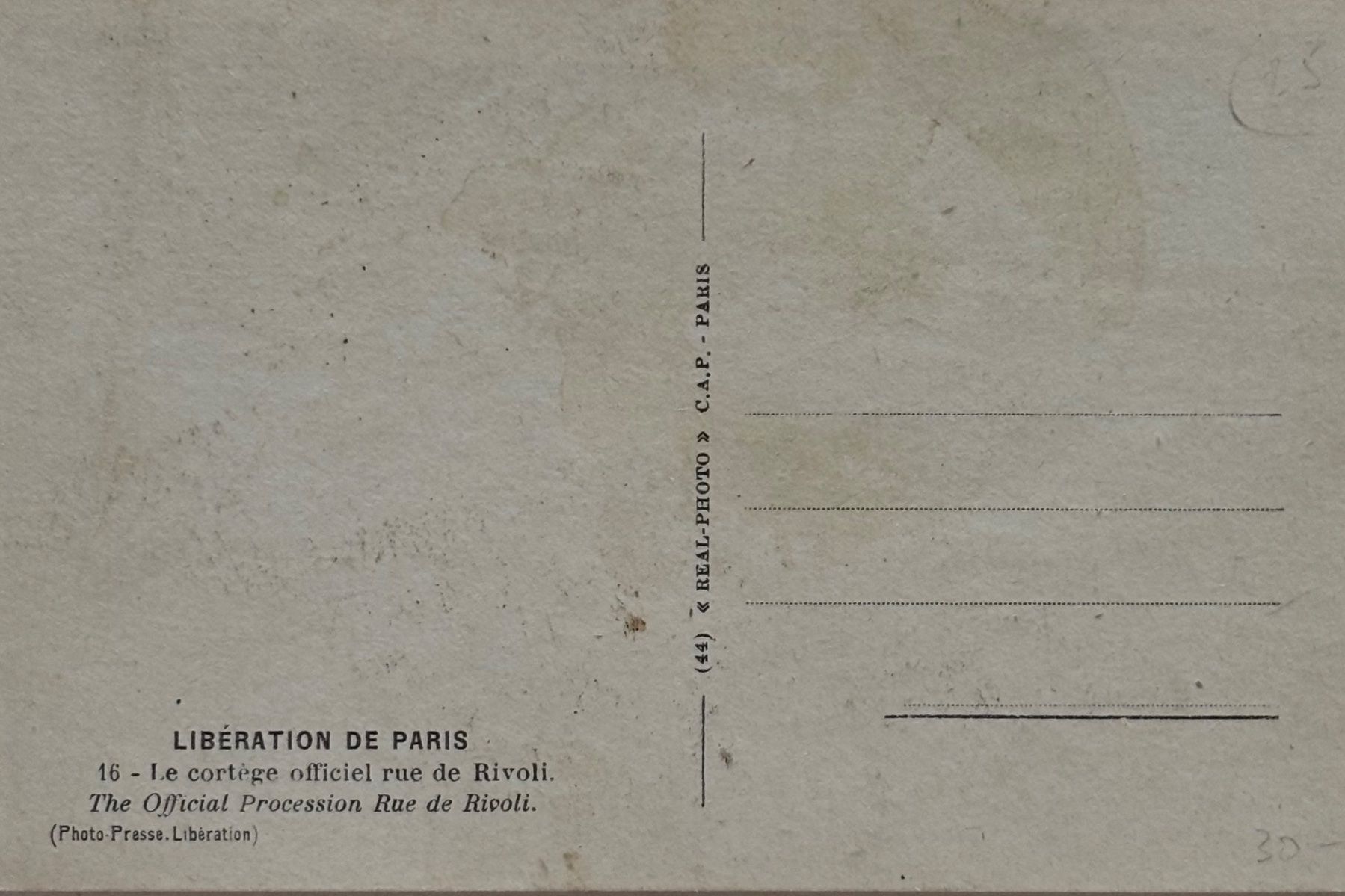 Cartoline postali: 2. Weltkrieg, Frankreich, Liberation de Paris, 1944 – Usato da Frauenfeld venduto da Merk52 1