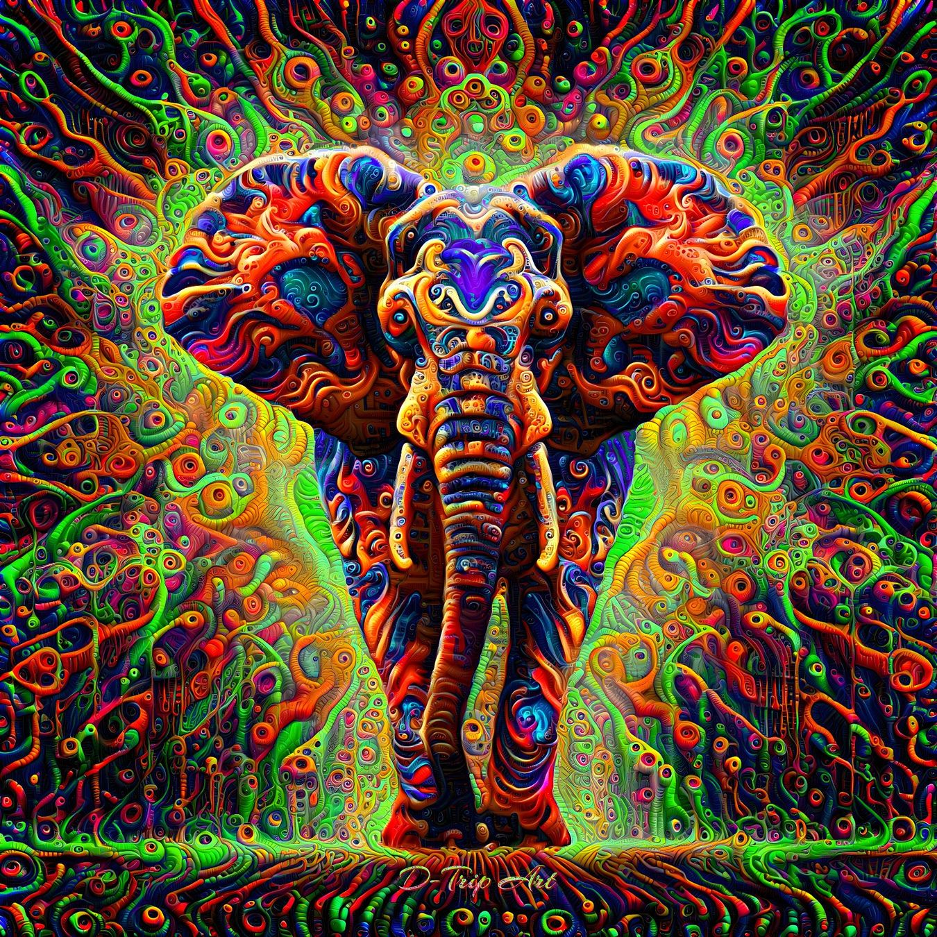 Poster & Bilder: Wandtuch - Elefant - UV Aktiv – Neu und originalverpackt aus Kilchberg ZH von Eaglebuy