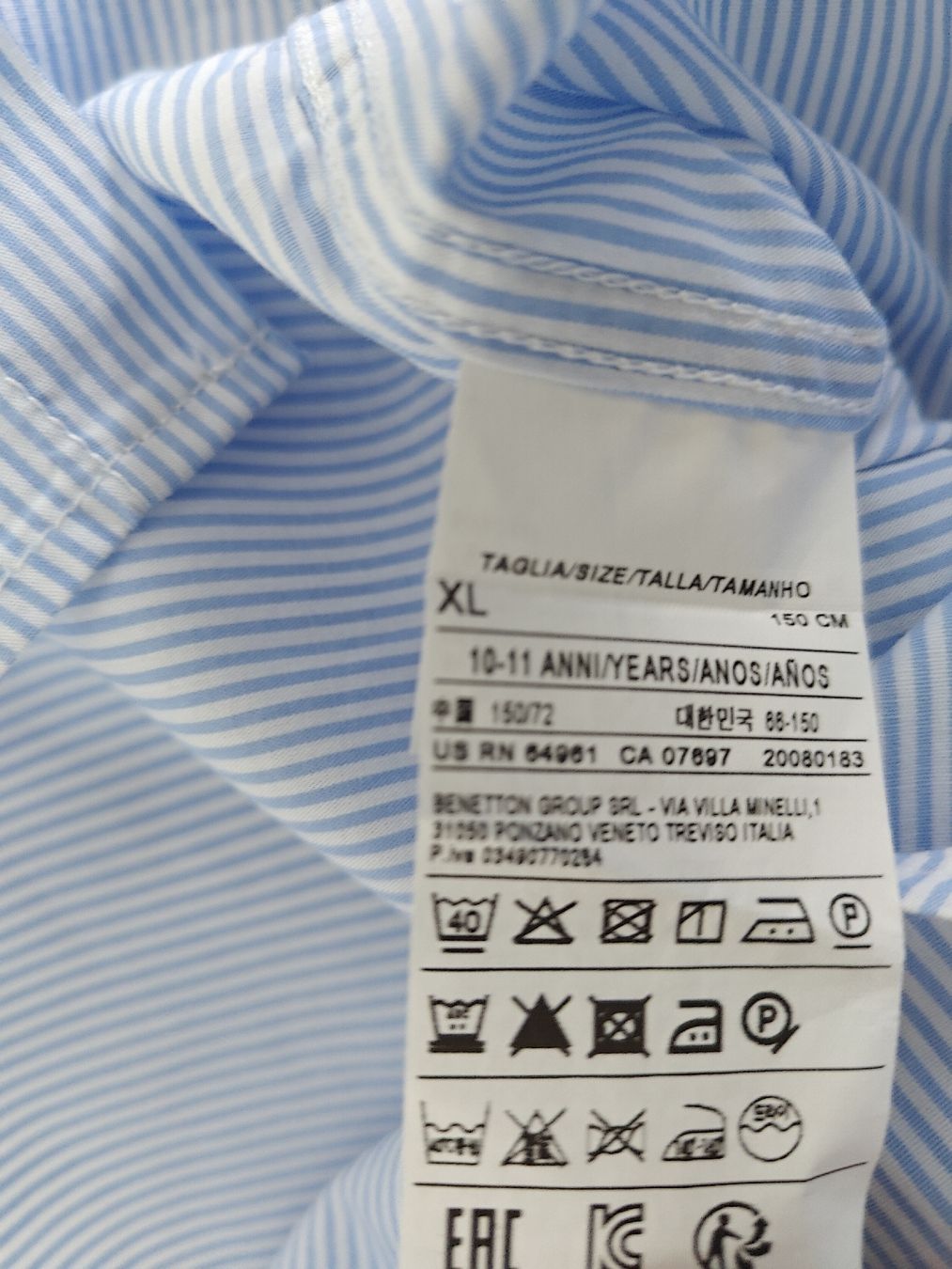 Benetton Camicie, T-shirt & Polo: Benetton Hemd gestreift hellblau neuwertig – Nuovo (secondo la descrizione) da Rorschach venduto da Laboumedeluxe 5