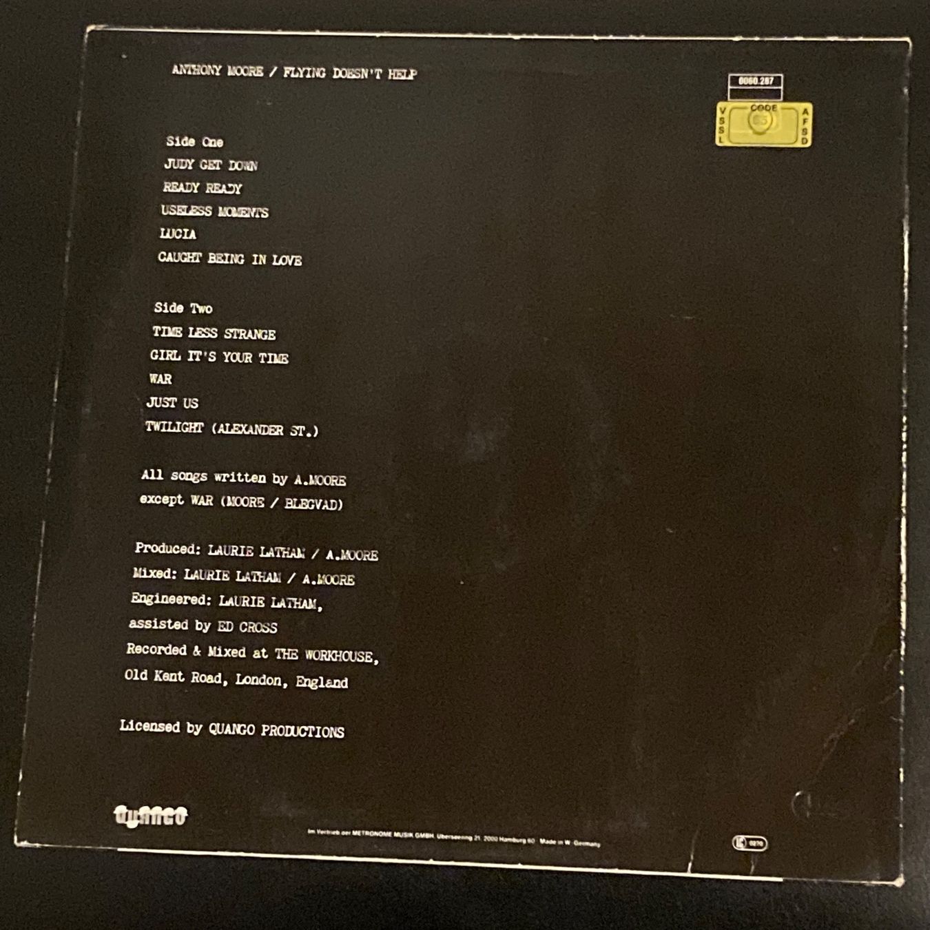 Dischi in vinile: Anthony Moore - Flying Doesn't Help, LP | Slapp Happy – Usato da Bern venduto da Ntsamina 1
