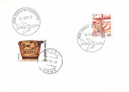 BORDPOST von ZÜRICH nach RHODOS 1989 - RRR