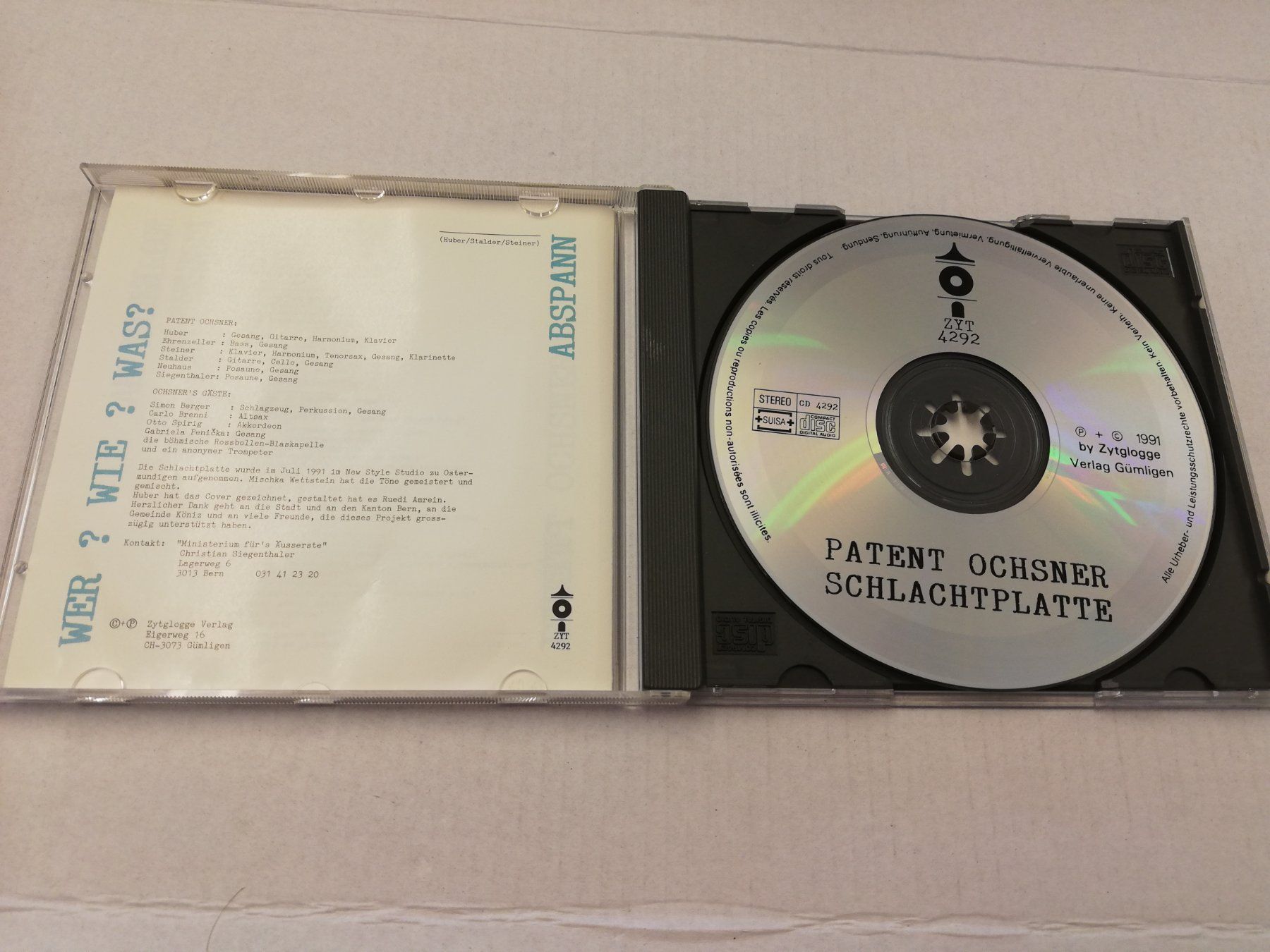 CDs: PATENT OCHSNER - SCHLACHPLATTE – D'occasion à Bern par Vinylsound.ch 2
