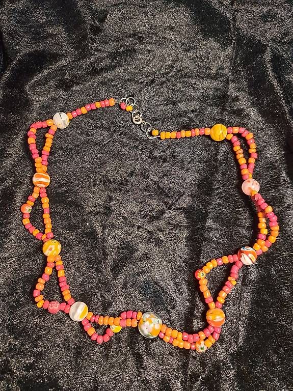 Catenine: Orange Millefiori Halskette – Usato da Sennhof venduto da Susanne2010