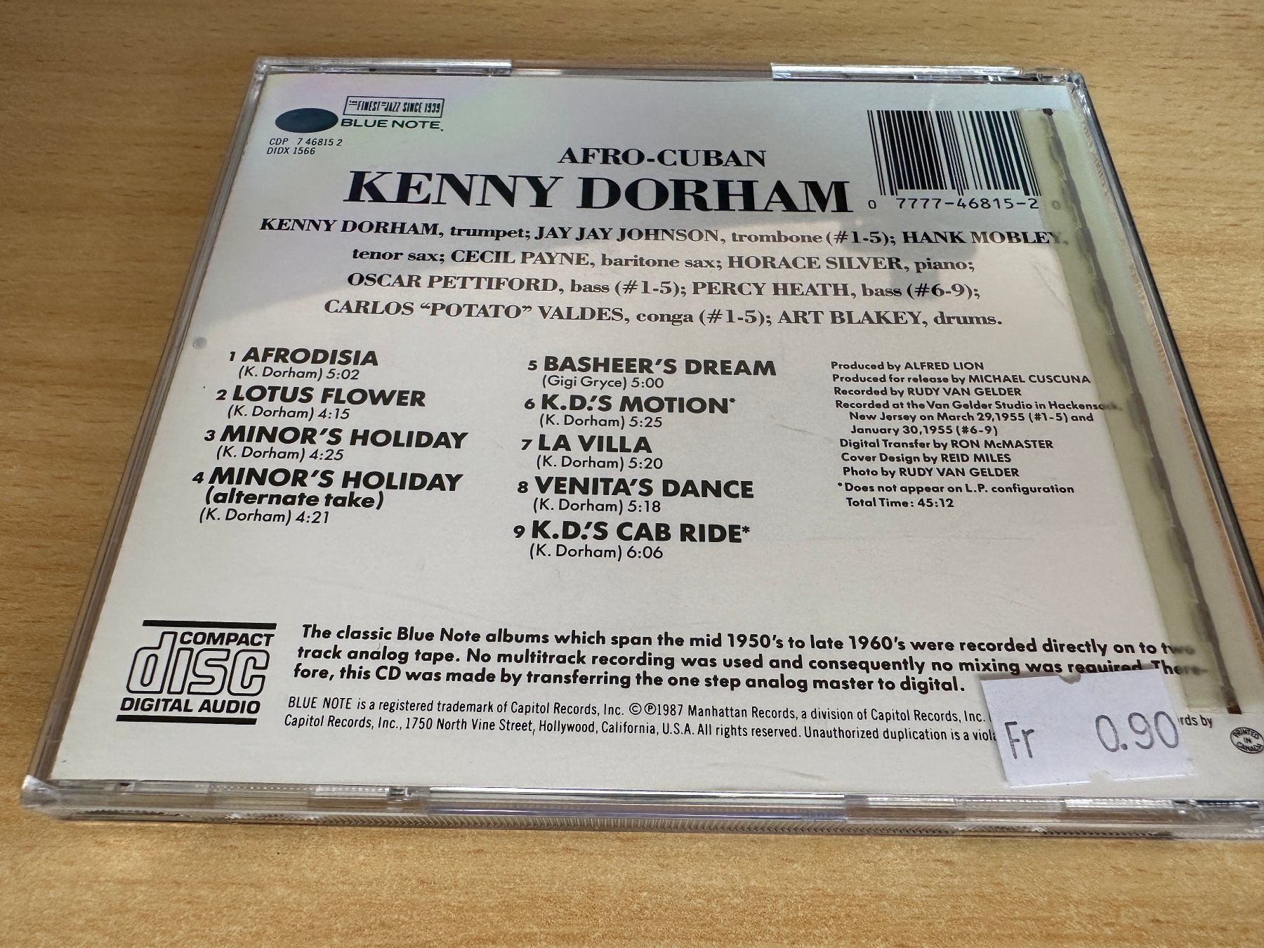 CD: Kenny Dorham – Afro-Cuban – Usato da Rikon im Tösstal venduto da Alpenmutz 1