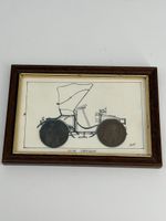 Cadre déco vintage Peugeot 1905 avec pièces anciennes