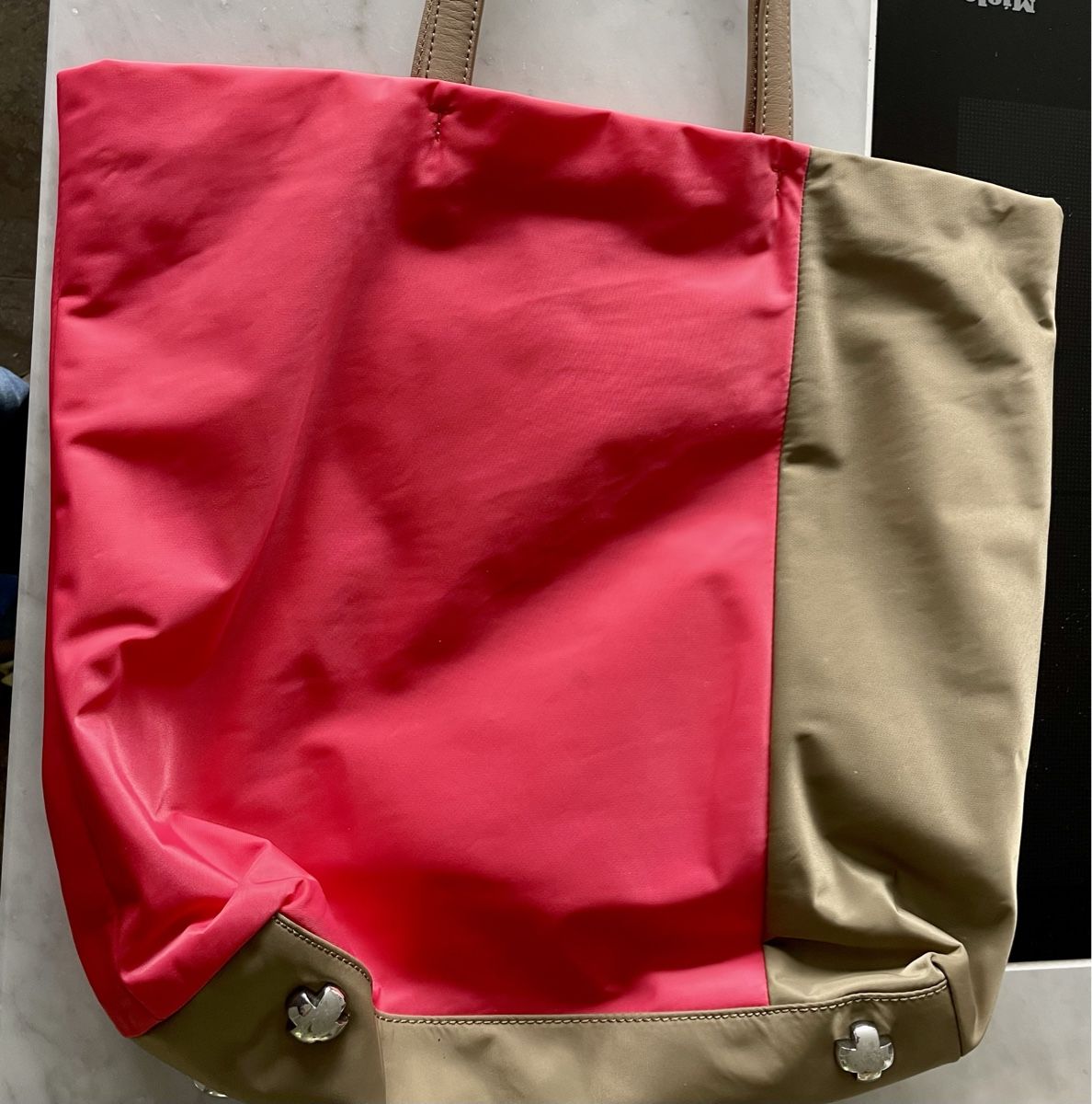 Navyboot Taschen für Damen: Navyboot Shopper Tasche pink beige Handtasche Leder – Gebraucht aus Gockhausen von AnneT07 1