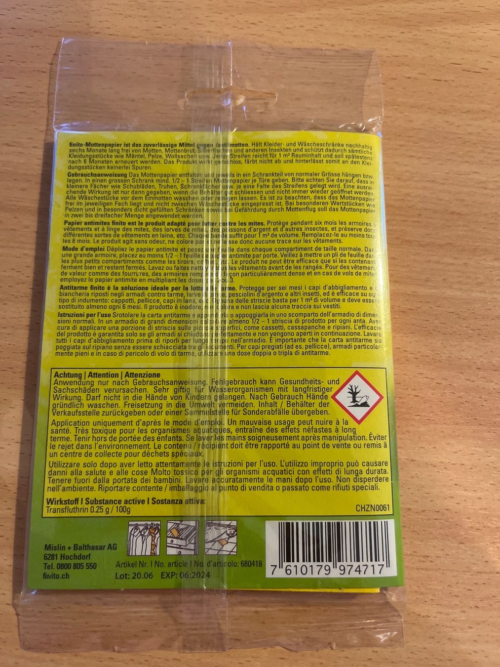Papiere: Finito - Mottenpapier 2 x 10 Blatt – Neu und originalverpackt aus Luzern von Jiggy_8898 1