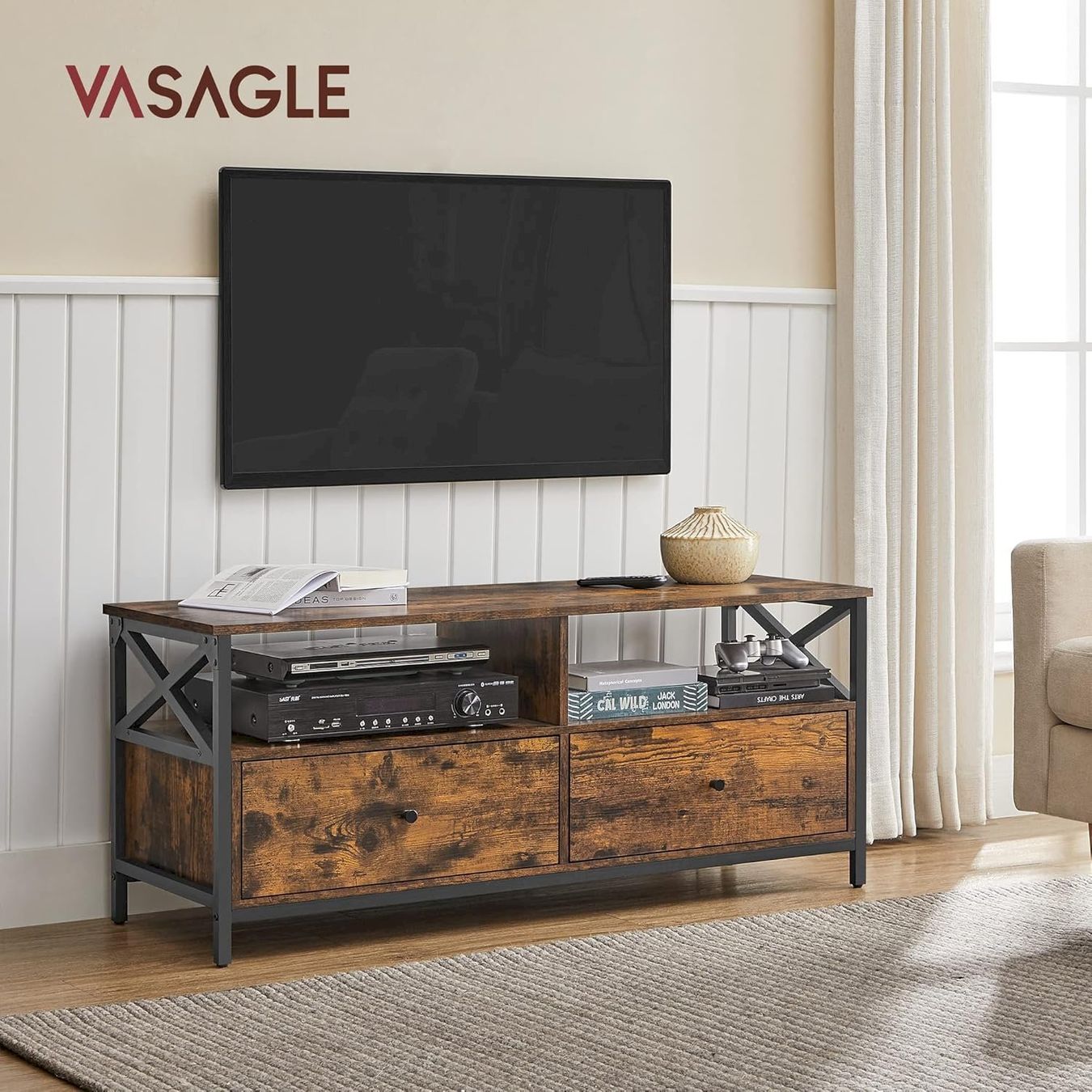 Altro materiale per ufficio: VASAGLE Fernsehtisch 120x40x50cm – Nuovo e nell'imballaggio originale da Bottighofen venduto da zaap 1