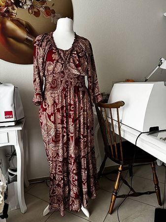 Kleid weinrot-Kupfer Gr XXL (~bis 48)