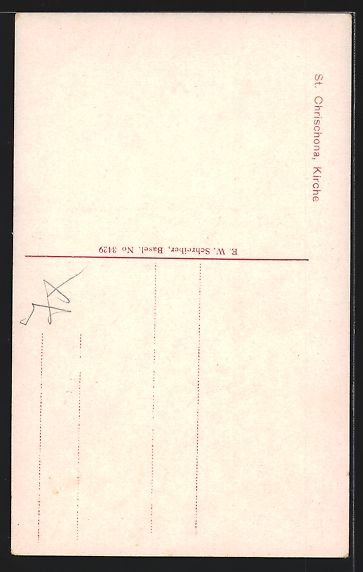 Cartoline postali: St. Chrischona, Kirche mit Zugangstreppe – Usato da Berlin venduto da bartko-reher 1