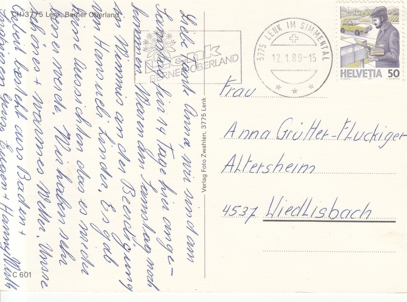 Cartes postales: Lenk 1989 – D'occasion à Bürglen TG par StampGraf 1