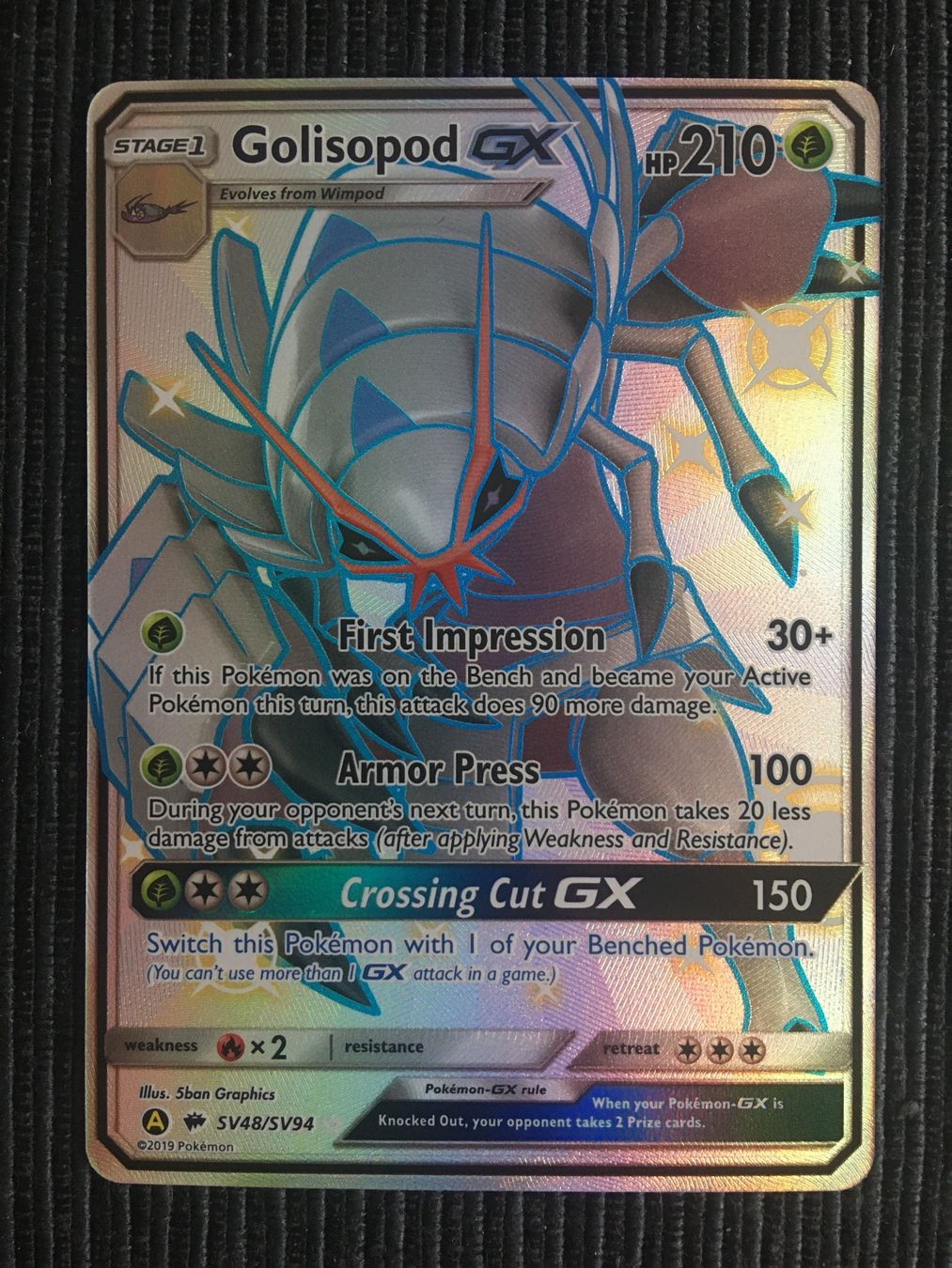 Pokémon Carte collezionabili: Pokemon Golisopod GX Shiny Hidden Fates Mint – Nuovo (secondo la descrizione) da Wabern venduto da Collectfun